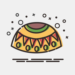 Icon Mexican poncho. Day of the dead celebration elements. Icons in MBE style. Good for prints, posters, logo, party decoration, greeting card, etc.