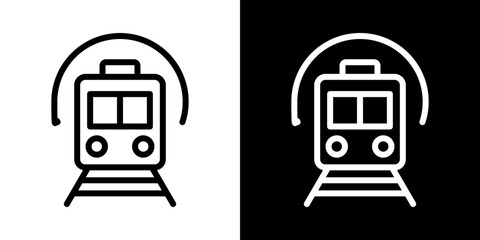 Subway icons vector set in stroke line style