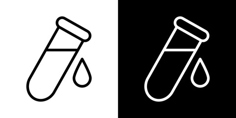 Test tube icons vector set in stroke line style