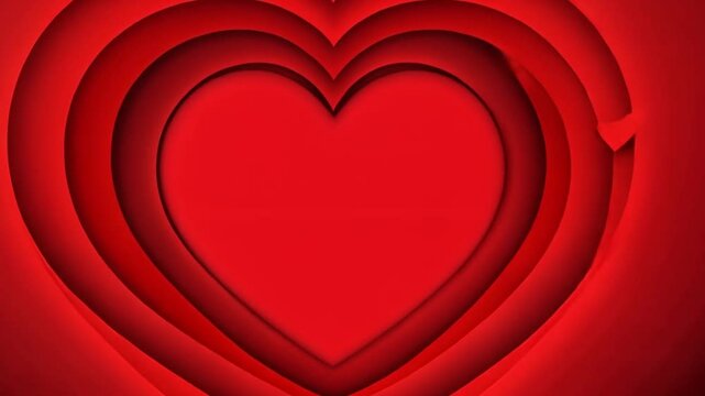Red Heart Papercut Valentine's Day Background