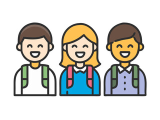 Smiling children group with school backpacks