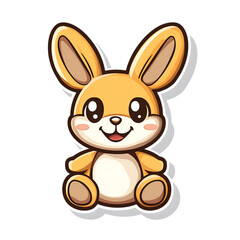 Obraz premium A cute pink bunny on transparent background