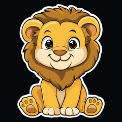 Cute Cartoon Lion Cub Smiling vector