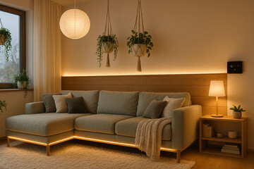 Decoração de sofá para sala de espera