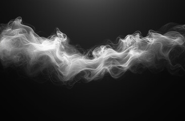 White Smoke Swirling Against a Black Background