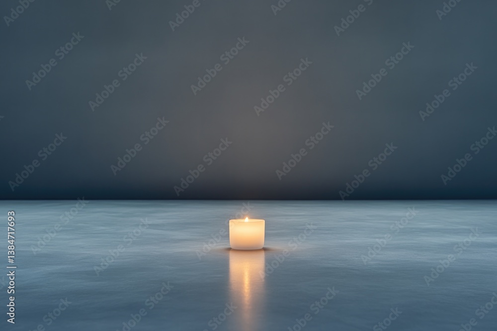 Poster capture serene flicker of candlelight in dark room showcasing minimalistic charm and ample copy spac