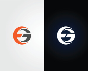 Abstract EG or GE letter company logo design vector template.