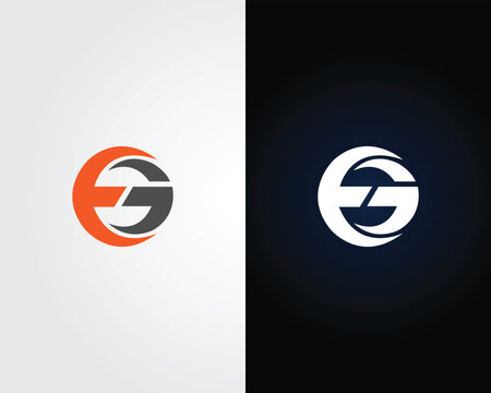 Abstract EG or GE letter company logo design vector template.
