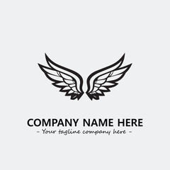 Wing illustration black and white for logo company vector image
