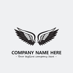 Obraz premium Wing illustration black and white for logo company vector image 