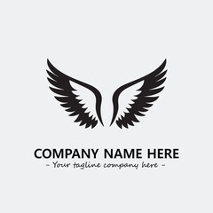Wing illustration black and white for logo company vector image
