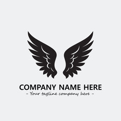 Wing illustration black and white for logo company vector image
