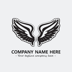 Obraz premium Wing illustration black and white for logo company vector image 