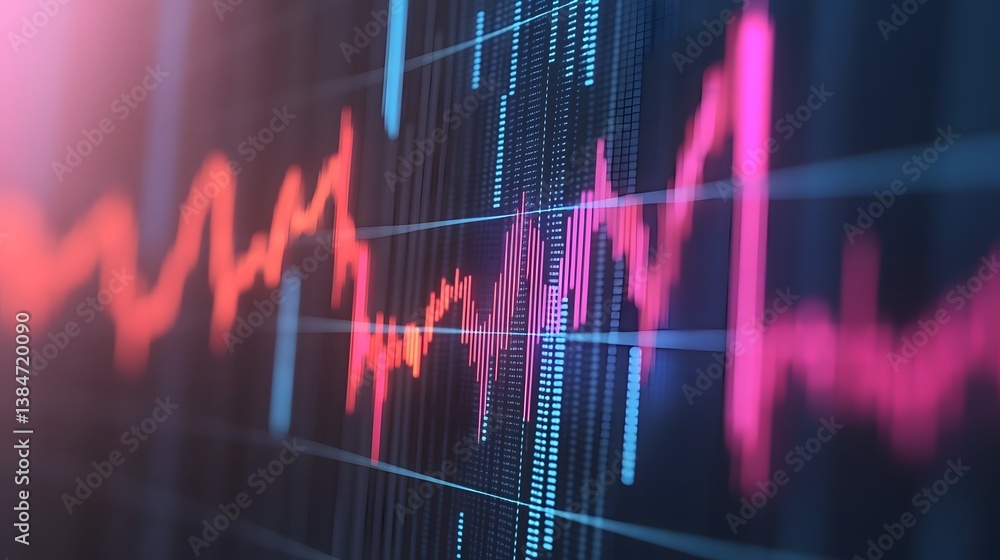 Aufkleber high-tech financial analytics with interactive holographic graphs and market trends visualization