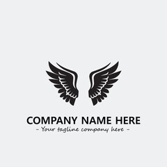 Wing illustration black and white for logo company vector image
