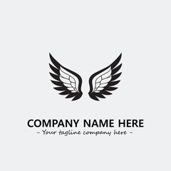 Obraz premium Wing illustration black and white for logo company vector image 