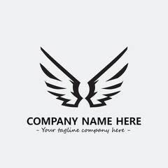 Wing illustration black and white for logo company vector image
