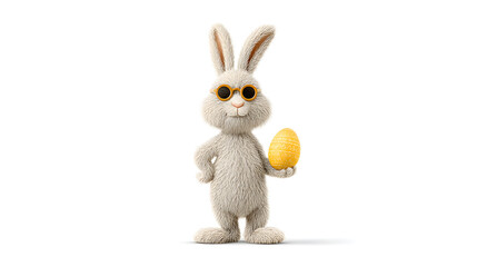 A photorealistic bunny clipart, part of a fashion animal series, showcasing a stylish and chic design.
