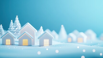 Obraz premium Snow - covered houses in winter