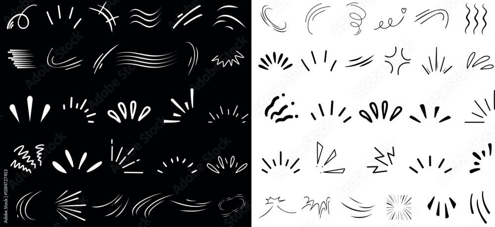 Poster dynamic line sparkle and line movement elements for graphic design, bstract motion lines, spark burs