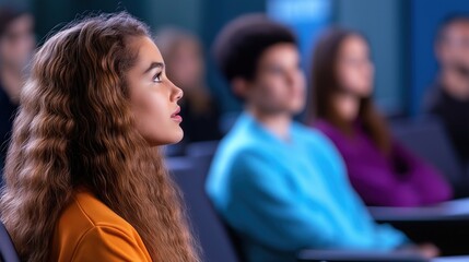 Young Woman Engaged in Classroom Setting