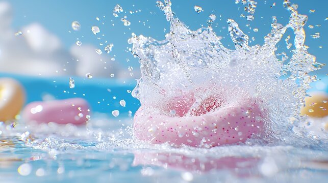 Pink donut splash