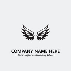 Obraz premium Wing illustration black and white for logo company vector image 