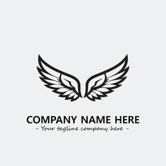 Wing illustration black and white for logo company vector image
