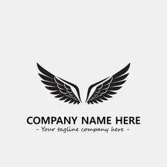 Wing illustration black and white for logo company vector image
