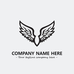 Wing illustration black and white for logo company vector image
