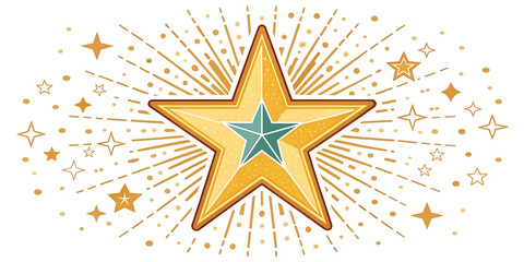 Large Star Drawing with Tiny Stars for Animation