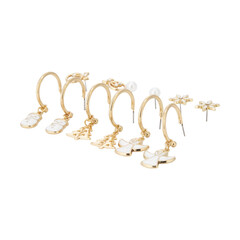 Festive Holiday Earrings Collection - Christmas Jewelry Designs + Clipping Path. Cut out Earrings Isolated On Transparent Background