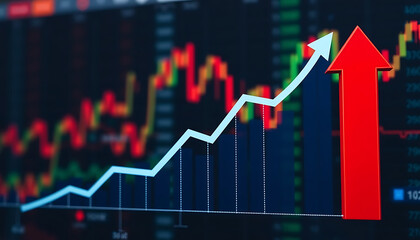 Growth business graph finance data diagram concept on stock market background with financial investment economy analysis chart or increase profit economic strategy success goal motivation development
