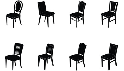 Dining Chair  Vector Shilhouette Bundle Set Collection
