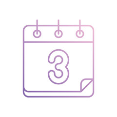 Date With Number icon isolated on a white background. Vector illustration.