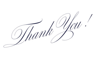 手書き風のおしゃれなThank You !（ありがとう！）の文字（カリグラフィー）
