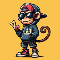 Confident Monkey with Street Cool Look