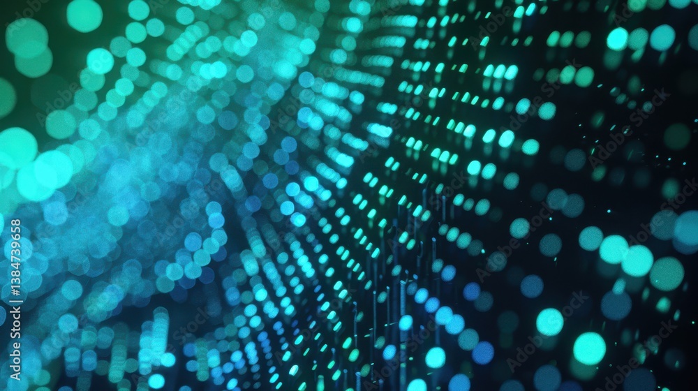 Poster abstract digital background with glowing particles and light patterns