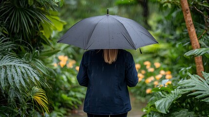 Spring rain flora and nature bliss urban garden close-up view relaxing atmosphere