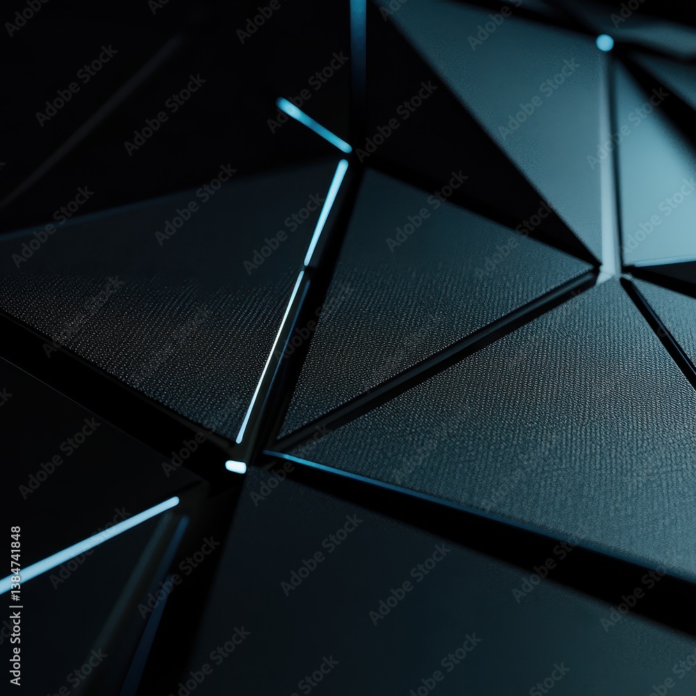 Aufkleber abstract geometric pattern with black texture and soft lighting