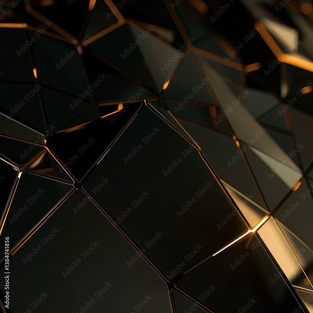 Aufkleber abstract geometric pattern with dark and shiny facets and shapes