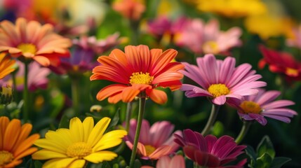 Close-up of vibrant spring flowers in full bloom. stock photo --ar 16:9 --style raw --v 6 Job ID: 33d70f39-2894-4c6a-b382-4533ae22d7b8