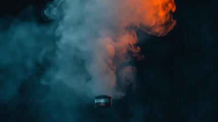 Obraz premium Teal Orange Smoke with Dark Background.