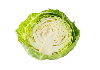 Fototapeta premium Fresh white cabbage on a transparent background generated by AI