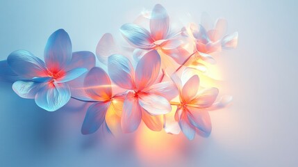 Fototapeta premium Delicate Floral Arrangement with Soft Pastel Colors and Ethereal Glow for Peaceful Aesthetic Appeal