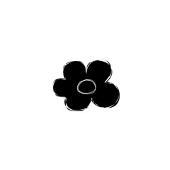 black flower doodle