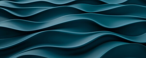 Fototapeta premium Sound 3D vibration concept Abstract wavy pattern in shades of blue and teal.