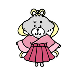 おばあちゃん犬の織姫イラスト
