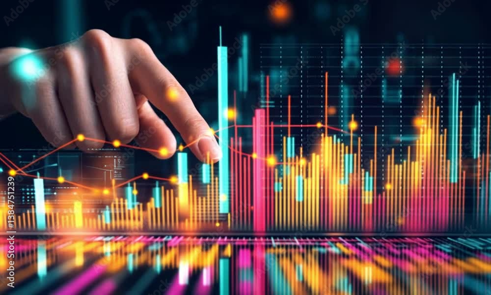 Poster data analysis: interactive financial charts on digital device