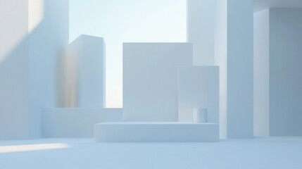 Abstract white city scene